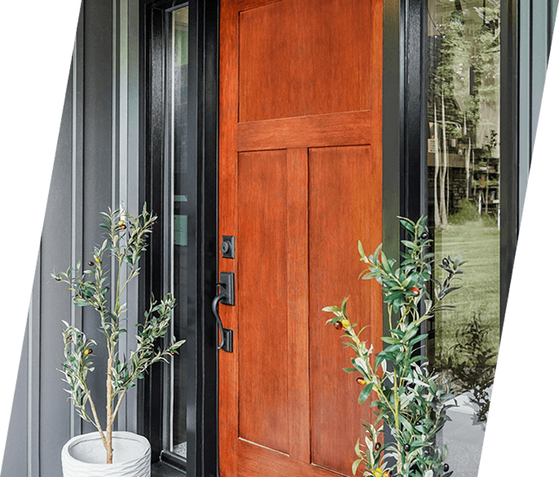 cedar door on a house